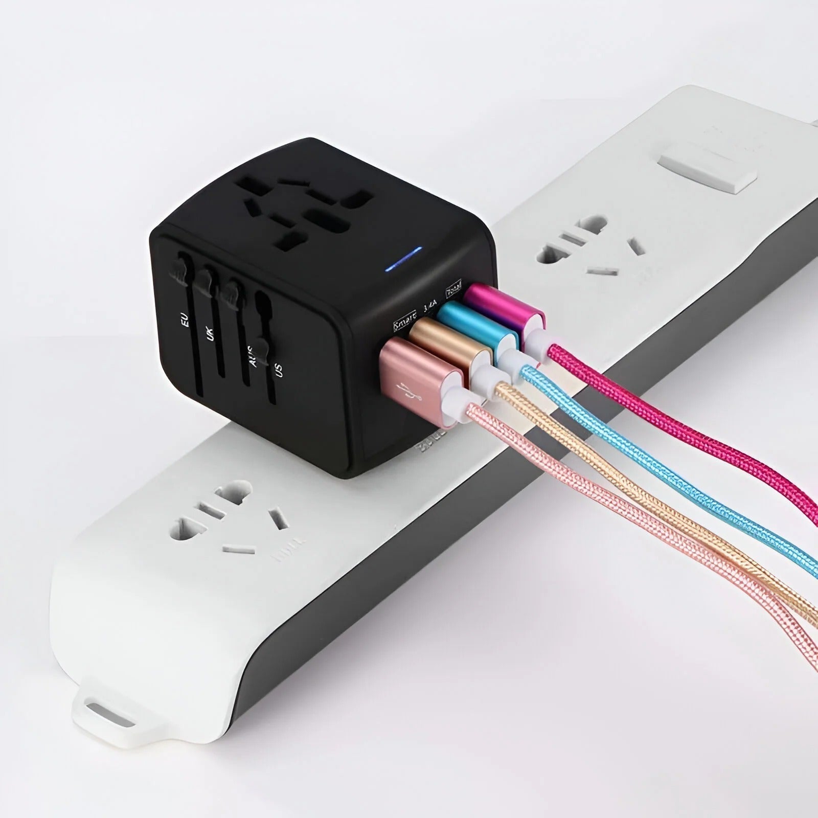 Adaptateur Universel Multi-Prises - Charge Rapide 5 Appareils Simultanément