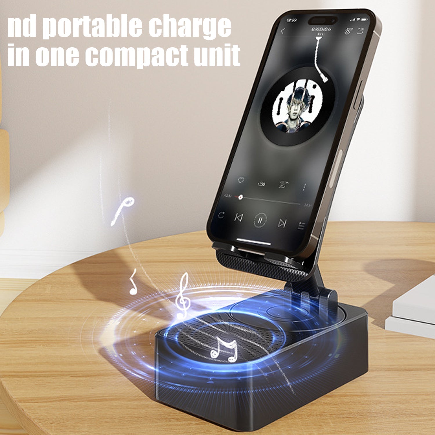SonicDock 3-en-1 – Support, Enceinte Bluetooth & Chargeur Portable