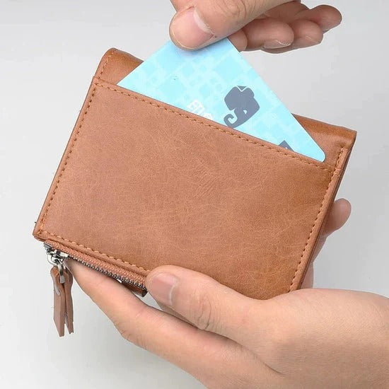 Porte-Monnaie En Cuir Original Géolocalisable et Personnalisable - Retrouvez votre porte-monnaie partout sur la planète