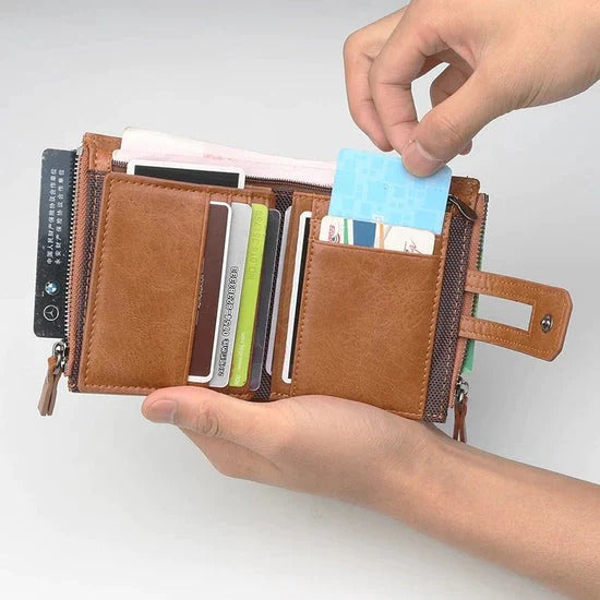 Porte-Monnaie En Cuir Original Géolocalisable et Personnalisable - Retrouvez votre porte-monnaie partout sur la planète
